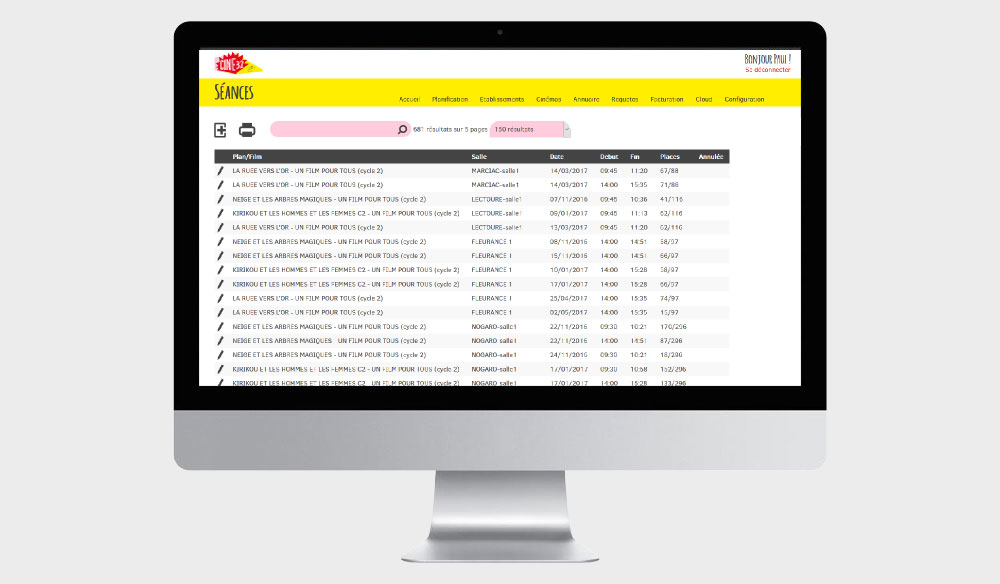 Logiciel sur-mesure de gestion du cinéma d'Auch